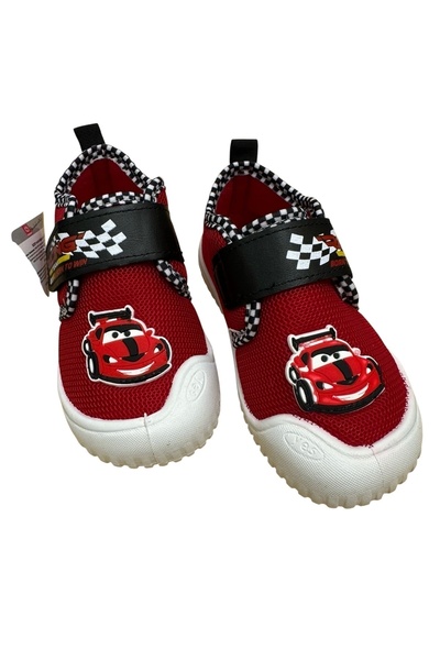 GEZER Erkek Çocuk Keten,Hafif ,Yumuşak ve Kaymaz Taban Panduf Ev Kreş Ayakkabısı Yarış Araba Model