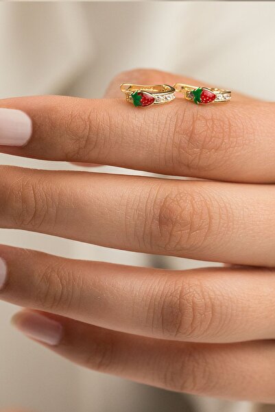 Çgk Çiğdem Gürel Kuyumculuk Çilek Çocuk Küpesi