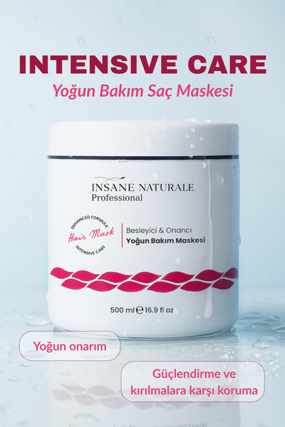 Insane Naturale Yıpranmış Saçlar İçin Keratin ve Doğal Yağlar İçeren Yoğun Ba...