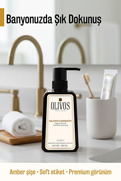 Olivos Doğal Zeytinyağlı Keçi Sütlü Sıvı Sabun Zeytinyağı El Sabunu Yoğun Nemlendirici 4 ADET 450 Ml