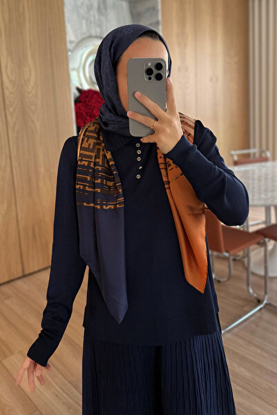 Ka Hijab Хвиляста спідниця з мерсеризованого комплекту - темно-синя