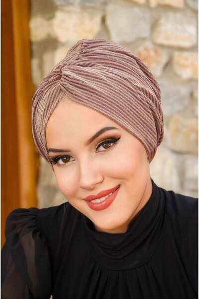 Aişe tesettür Copper Line Ready Twist Knot Bonnet