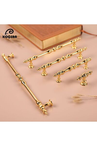 KOÇSAN Mâner Crescent Gold 224 mm Mâner de lux pentru mobilier de bucătărie, dulap, sertar
