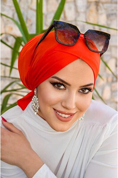 Aişe tesettür Πορτοκαλί Σταυρός Μπόνε - Θάλασσα - Μπόνε πισίνας