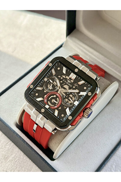 FERRO Kırmızı Silikon Kordon Erkek Kol Saati FM11572DWT-ZW4 Fonksiyonları Akt...