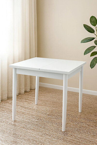 Evistro Yanlardan Açılır Büyüyen Yemek Masası Beyaz 75x80cm SADECE MASA FİYATIDIR