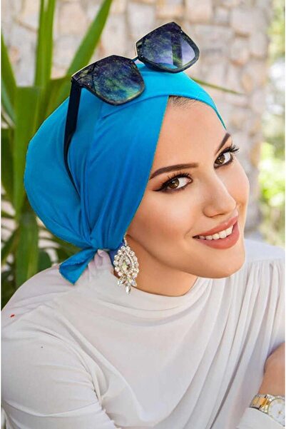 Aişe tesettür Μπλε Σταυρός Μπονέ / Θάλασσα - Μπονέ για πισίνα