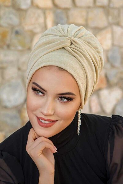 Aişe tesettür Ecru Glittery Auger Detailed Bone