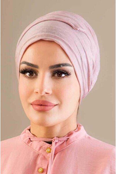 Aişe tesettür Gülkurusu Battal Boy Kaymaz Bone - 40500