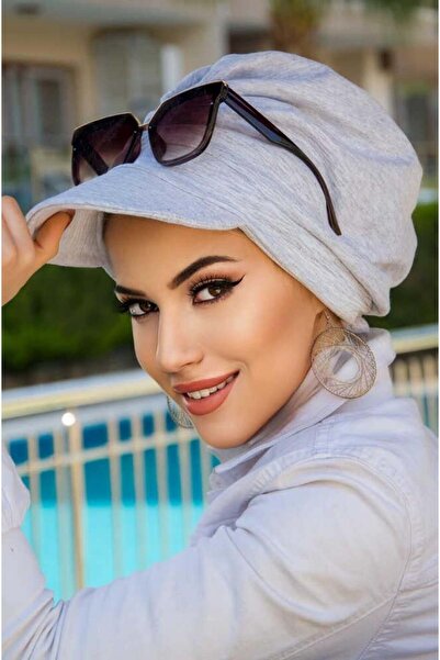 Aişe tesettür Sports Gray Hijab Hat Bonnet