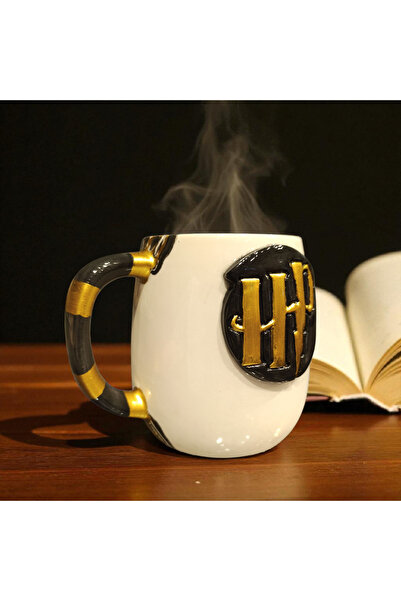 Boni Bon Collection Design كوب سيراميك مصنوع يدويًا من هاري بوتر بتصميم ثلاثي الأبعاد مطلي بالذهب