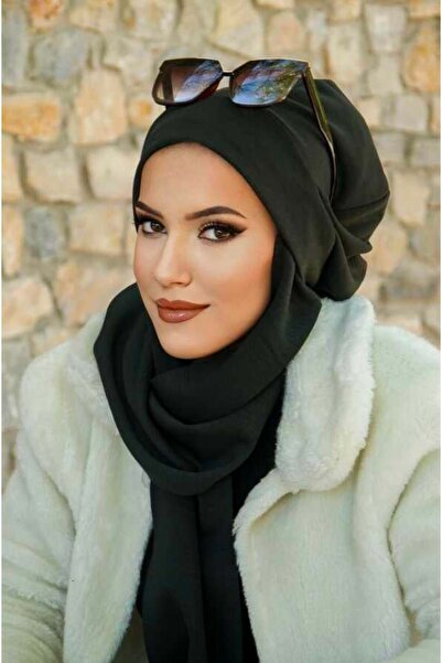 Aişe tesettür Black Khaki Ready-To-Wear Hijab Beret