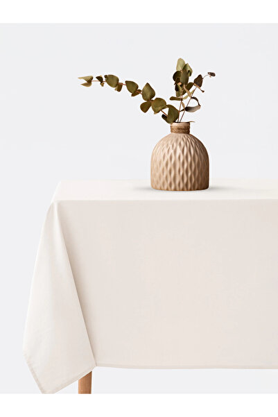 JOLLY HOME مفرش طاولة كتان بيج - موديل مفرش طاولة طبيعي وأنيق