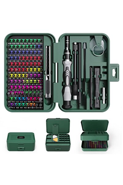 Choice مجموعة مفكات براغي دقيقة 132 في 1 باللون الأخضر، رأس مفك براغي مغناطيس...
