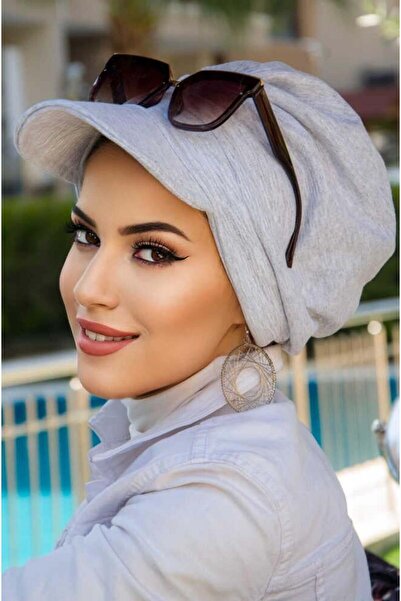 Aişe tesettür Sports Gray Hijab Hat Bonnet