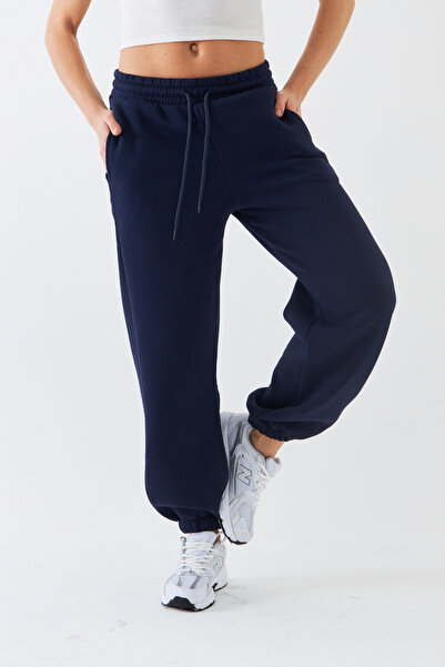 The Champ Clothing Φούτερ Unisex Oversize Navy Blue – 3 νημάτων με ριγέ, ελαστικό στη μέση, με τσέπες, άνετη εφαρμογή