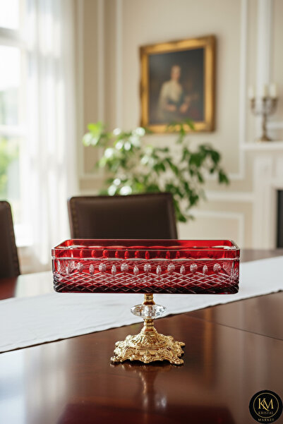 Kristal Market El Yapımı Kristal Royal Desenli Baton Dekoratif Sunumluk Sofra...