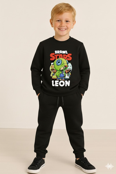 LİTTLE TORTOİSE سترة رياضية منقوشة للأولاد من BRAWL STARS - طقم رياضي