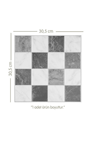 Stickez Tiles 3d Kendinden Yapışkanlı Duvar Karosu 30,5 cm x 30,5 cm (4 ADET) 0,371 m²