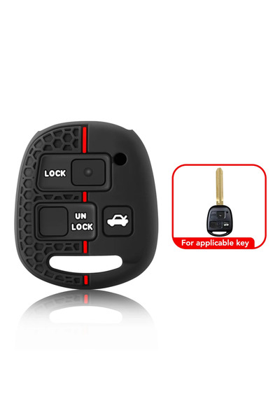 Choice حافظة مفاتيح سيارة من السيليكون مزودة بثلاثة أزرار وغطاء مفتاح لسيارة ...