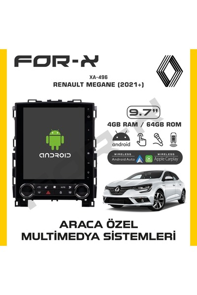 For-X RENAULT MEGANE 4 DİJİTAL 4-64 TESLA PROFESYONEL OEM MULTİMEDİA
