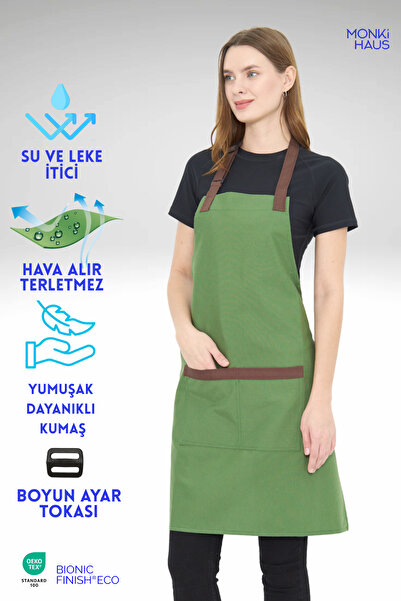 Monki Haus Water Repellent Stain Resistant Cafe Barista Ceramic Pastry Cook W...