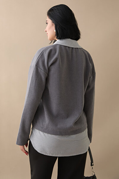 InStyle Garnili Selanik Kumaş Gri Sweat