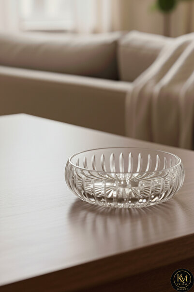 Kristal Market 28 CM Özel Yapım Dik Kesme Kristal Kase