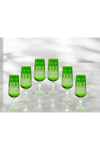 Kristal Market Kesme El İşçiliği Kristal Kahve Yanı Flüt Su Bardağı