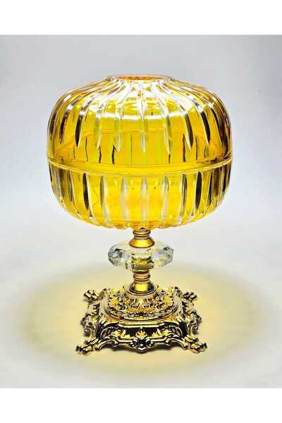 Kristal Market Handmade Cut Crystal Vertical Pattern Decorative Presentation Holder Indoor Napkin Holder