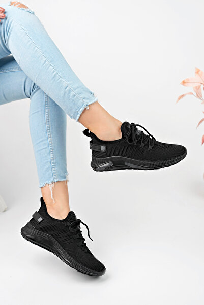 eformoda by emre yılmaz Унісекс чорні трикотажні кросівки - зручні та повітропроникні без запаху спортивні кросівки 4555
