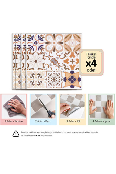 Stickez Tiles 3d Kendinden Yapışkanlı Duvar Karosu 30,5 cm x 30,5 cm (4 ADET) 0,371 m²