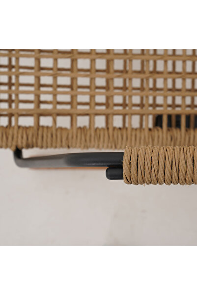 Maison Mex Set mobilier gradina/terasa 2 fotolii si masuta, HAVEN, natur/negru/gri