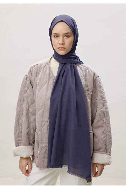 Fresh İnce Pamuk Vual Şal Morcivert