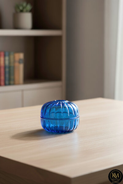 Kristal Market Ручна робота Кришталева декоративна серветниця з кришкою та вертикальним візерунком