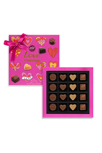 Elit Çikolata Love Chocolate Spesiyal Kutu Pembe 168g Glutensiz