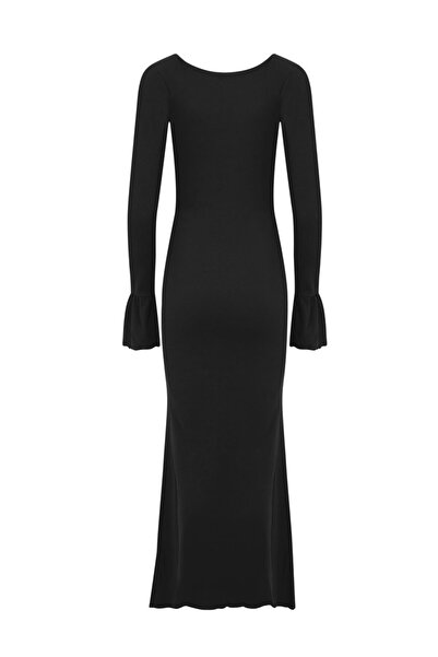 La Sarta Black Alicante Camisole Long Dress with Chest Detail