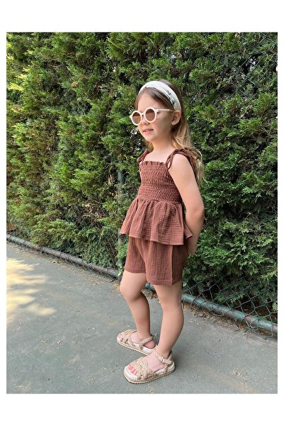My Kids Wear Girl's Suit with Muslin Fabric Shorts