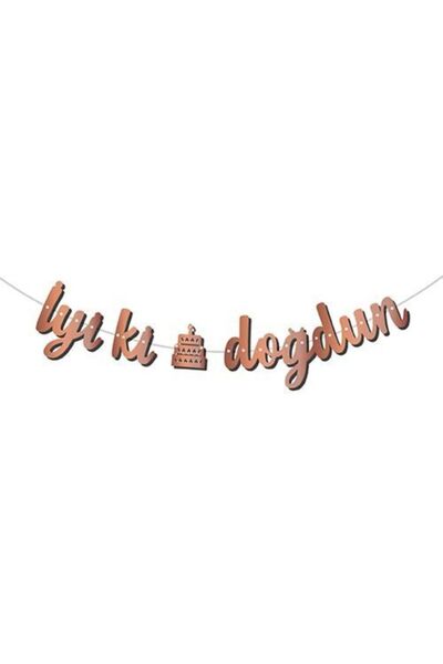Deniz Party Store Rose Gold Iyi Ki Doğdun Kaligrafi Yazı