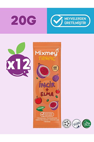 mixmey Fig Fruit Bar 12 Pieces |   Healthy Snacks – Vegan, Gluten Free, Prese...