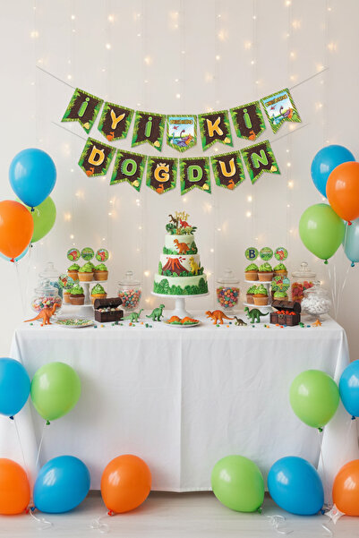 Deniz Party Store Χρόνια Πολλά - Στάμπα με θέμα τον Δεινόσαυρο