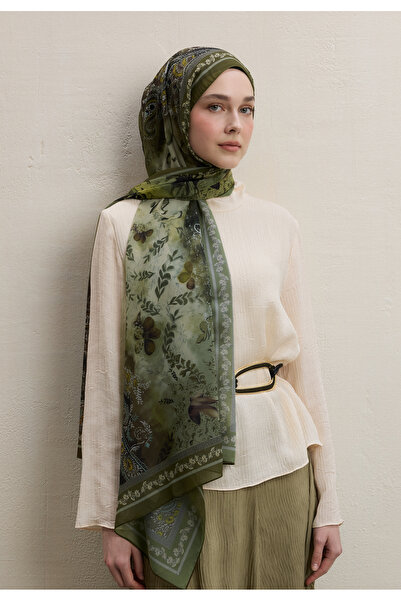 Fresh ELLEN DESEN İPEK KREP ŞAL HAKİ