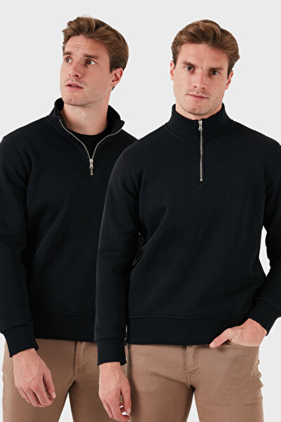 Buratti Βαμβακερό μπλουζάκι με κανονική εφαρμογή με ψηλό γιακά 2 συσκευασίες ...