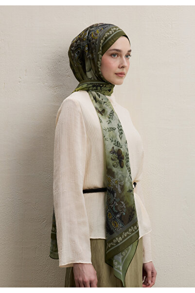 Fresh ELLEN DESEN İPEK KREP ŞAL HAKİ