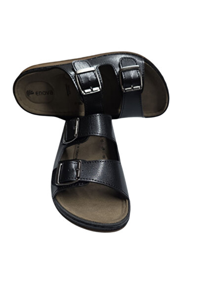 Benittokids Enova Double Buckle Orthopedic Daily Soft Faux Leather Home and Outdoor Slippers