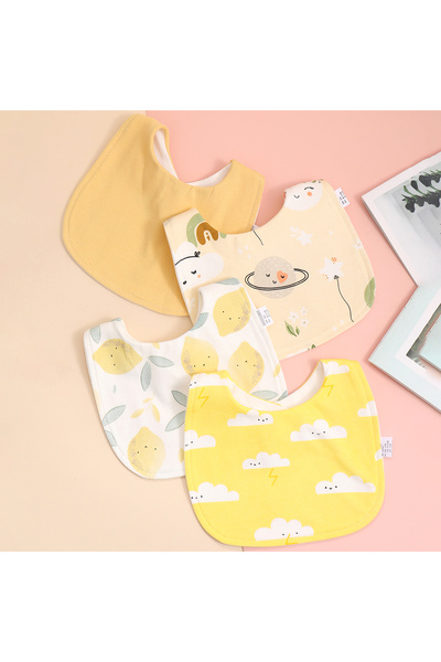 choice2 style 3 4pcs Cotton Soft Baby Adjustable Bibs Infant Bib Newborn Burp...