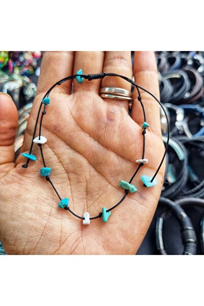 Wild Bracelets Anklet with semi-precious stones, howlite and turquoise