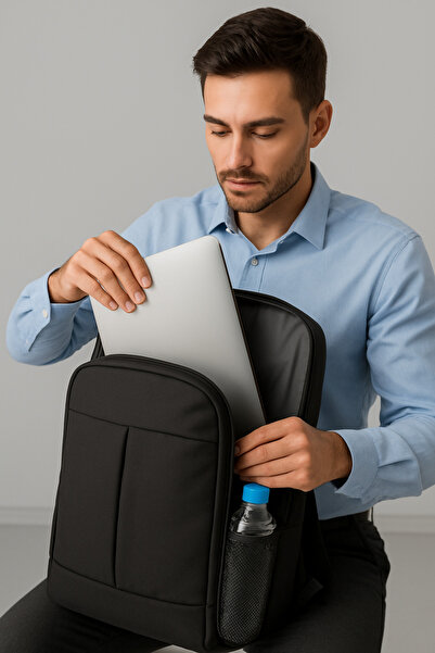 NS reliable 15.6-16-16.1-16.9 17-17.3-17,6 Inç Uyumlu Siyah Sırt Çantası Dizüstü Bilgisayar Notebook Çantası