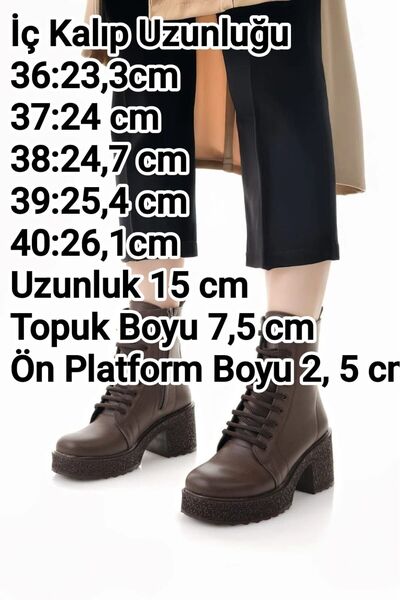 BAHRİNA Acı Kahve Topuklu Postal Bot