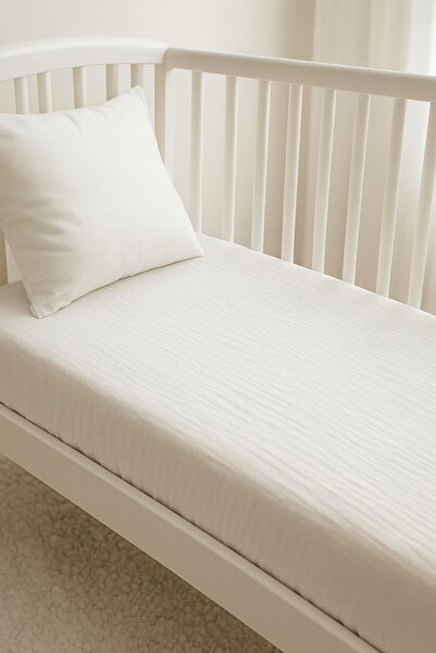 S&R Müslin Bebek&çocuk Lastikli Çarşaf Beyaz 70x130 cm